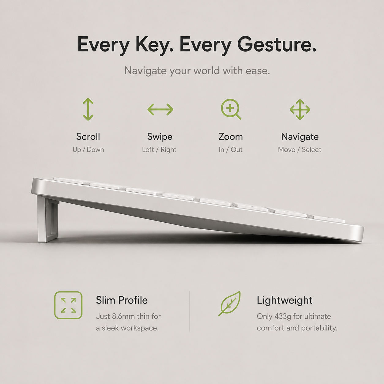 Clevetura CLVX 1 Mac Wireless Keyboard with Trackpad Full Size Bluetooth
