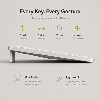 Clevetura CLVX 1 Mac Wireless Keyboard with Trackpad Full Size Bluetooth